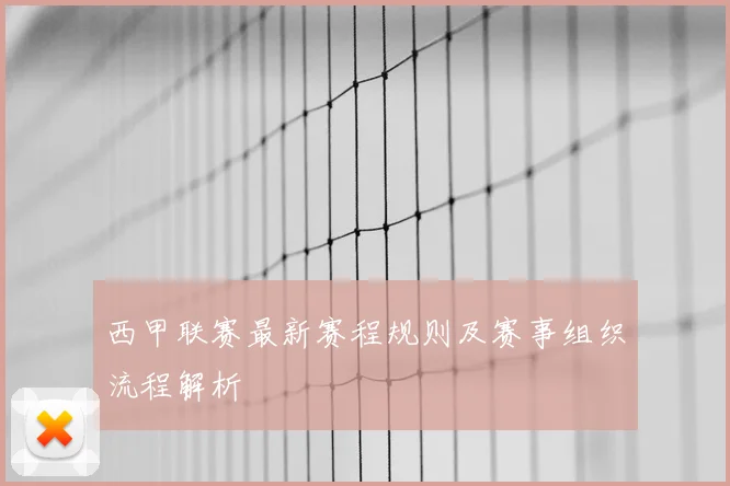 西甲联赛最新赛程规则及赛事组织流程解析